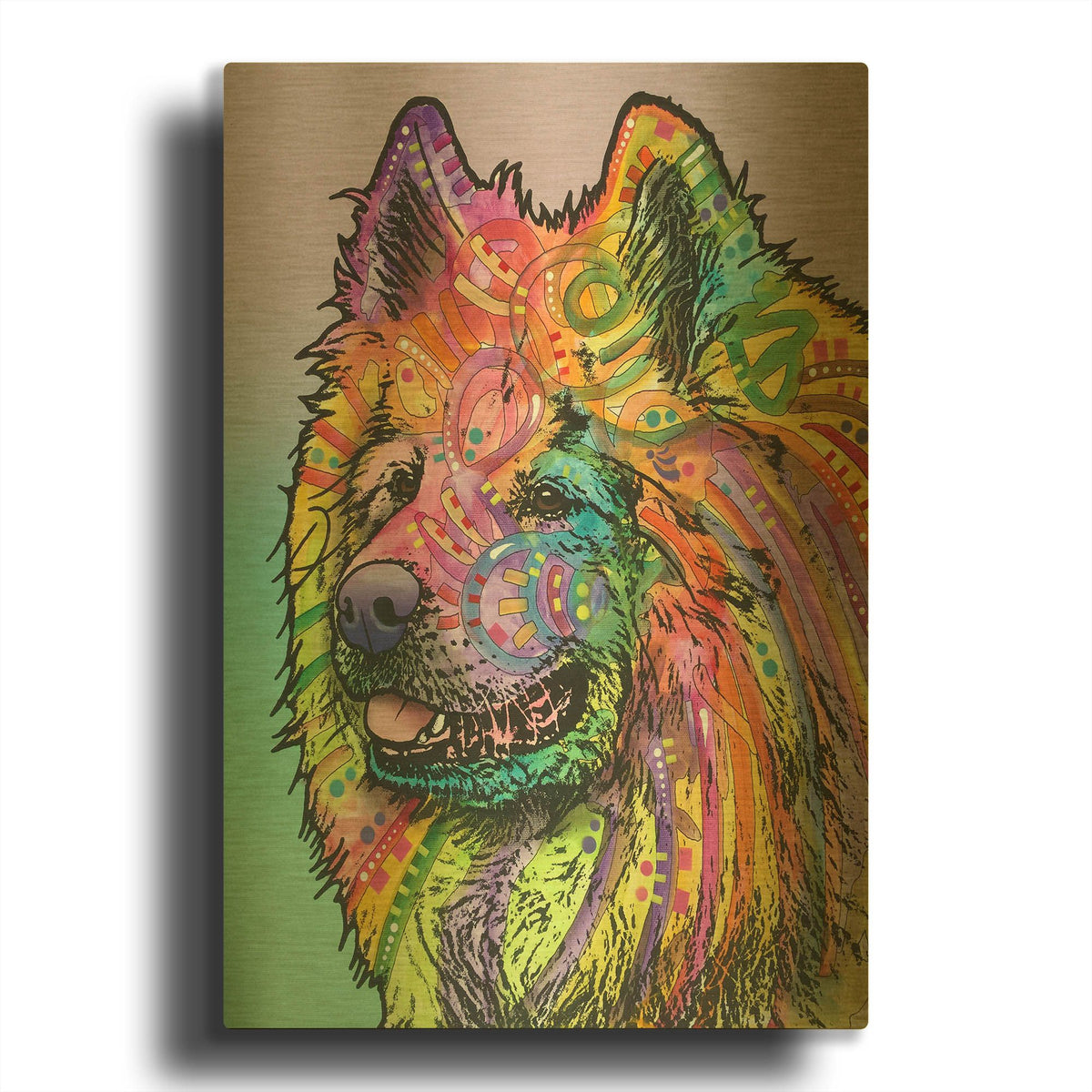 'Samoyed' By Dean Russo Gold Metal Wall Art