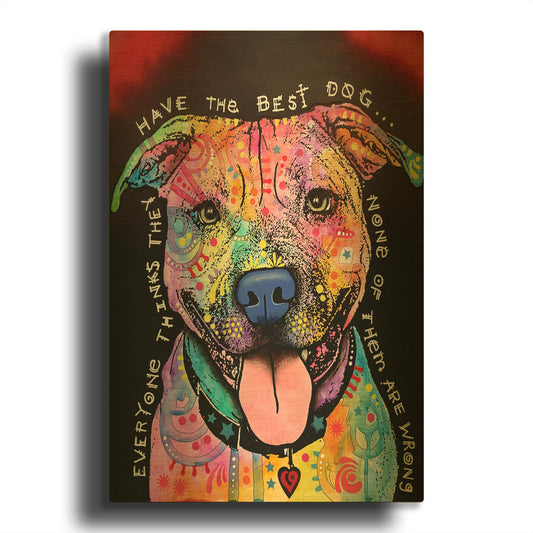 'Best Dog' By Dean Russo Gold Metal Wall Art
