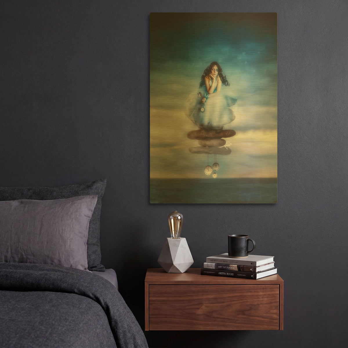 'The Longest Delay' By Mario Sanchez Nevado Gold Metal Wall Art