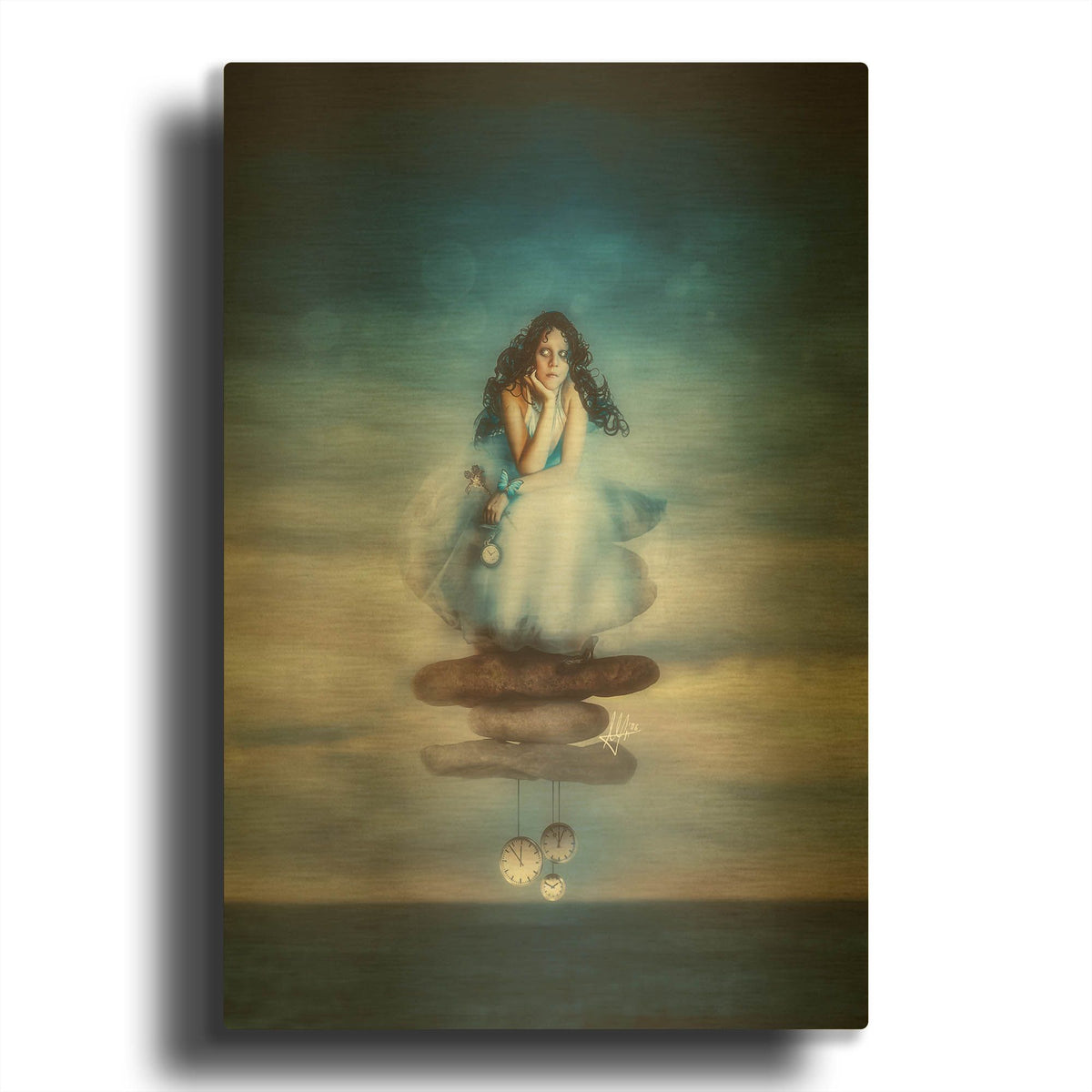 'The Longest Delay' By Mario Sanchez Nevado Gold Metal Wall Art