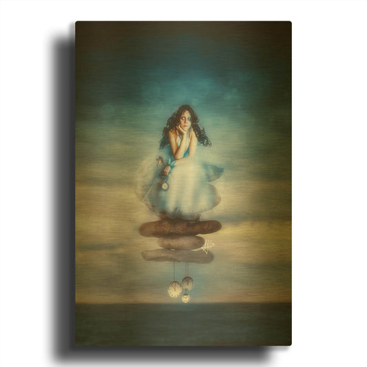 'The Longest Delay' By Mario Sanchez Nevado Gold Metal Wall Art