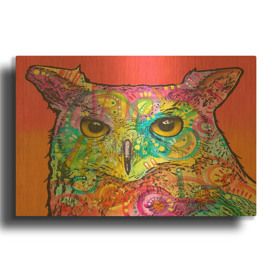 'Red Owl' By Dean Russo Gold Metal Wall Art