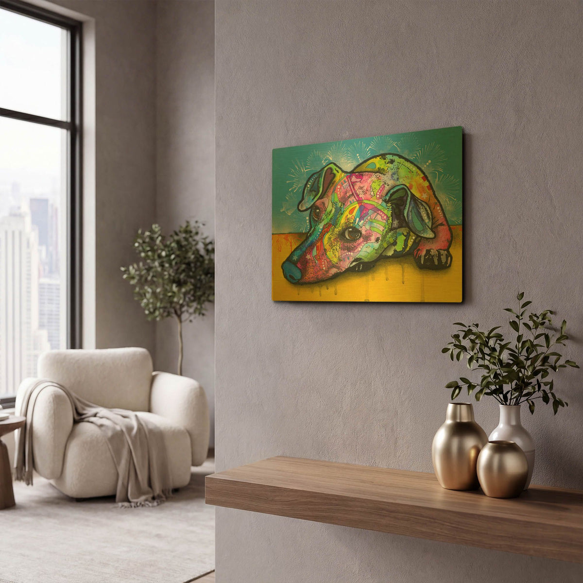 'I'm Waiting' By Dean Russo Gold Metal Wall Art