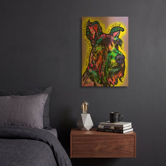 'My Schnauzer' By Dean Russo Gold Metal Wall Art