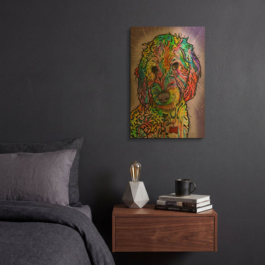 'Sweet Poodle' By Dean Russo Gold Metal Wall Art