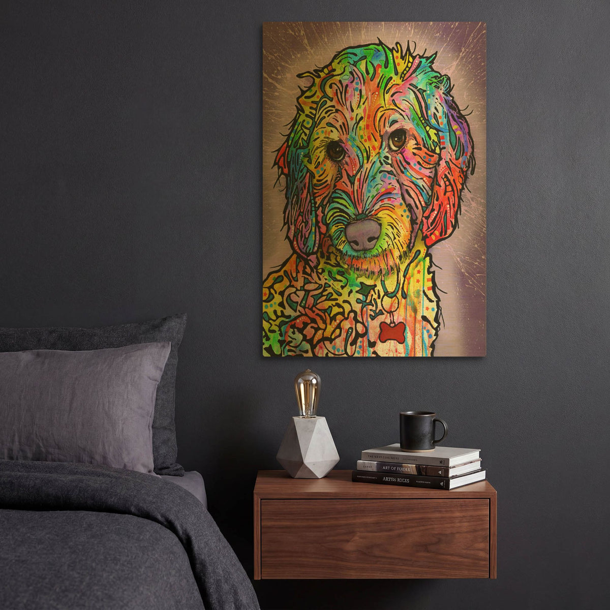 'Sweet Poodle' By Dean Russo Gold Metal Wall Art