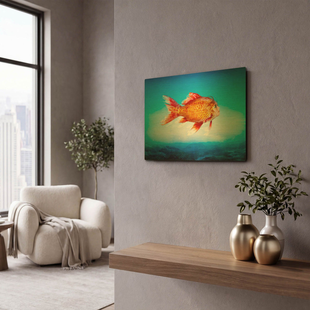 'The Outsider' By Mario Sanchez Nevado Gold Metal Wall Art
