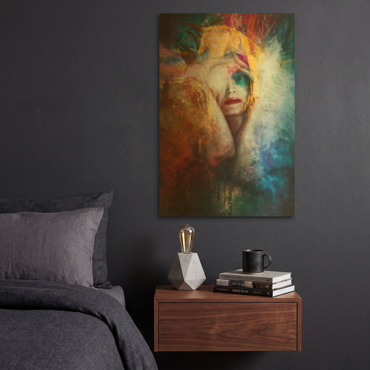 'The Radiant Nimbus Of Crestfallen' By Mario Sanchez Nevado Gold Metal Wall Art