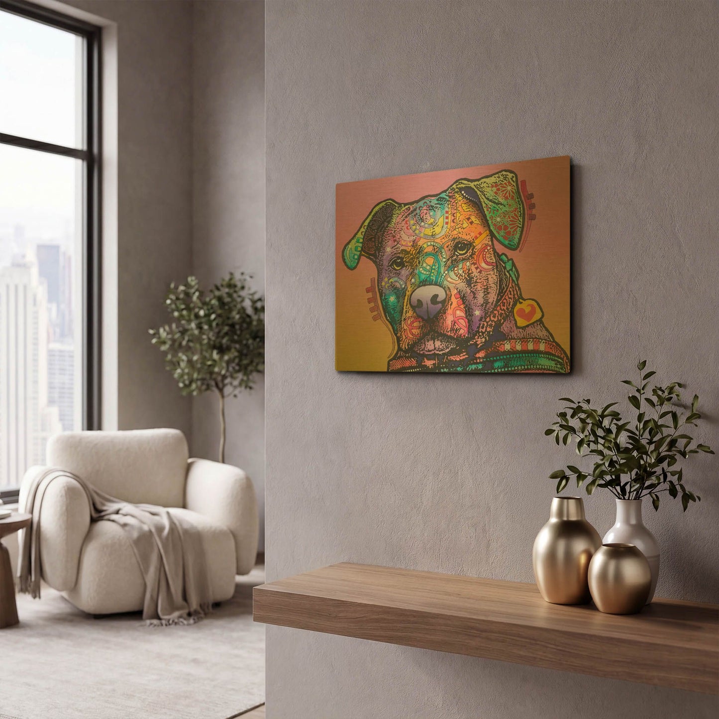 'Caera' By Dean Russo Gold Metal Wall Art