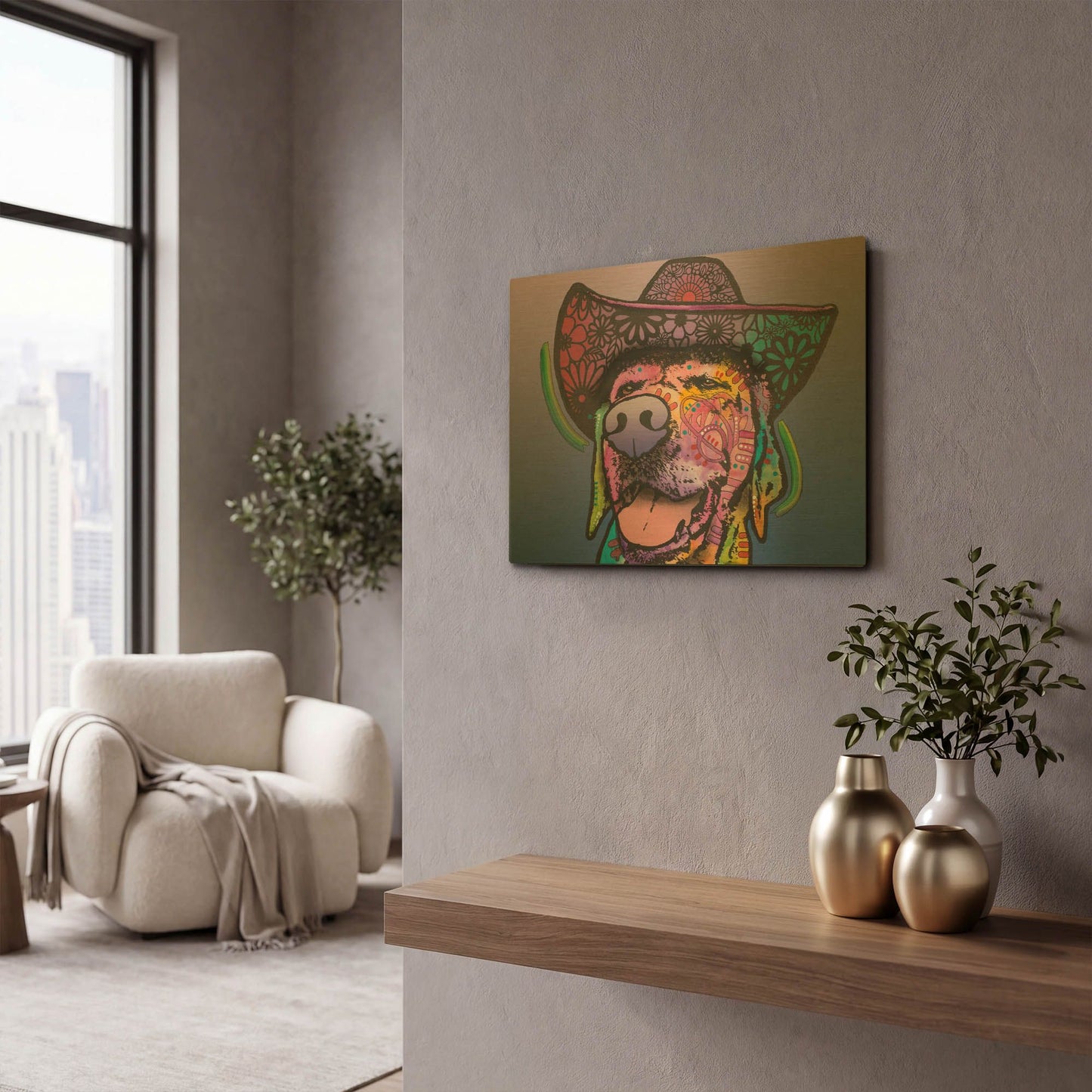 'Penelope' By Dean Russo Gold Metal Wall Art
