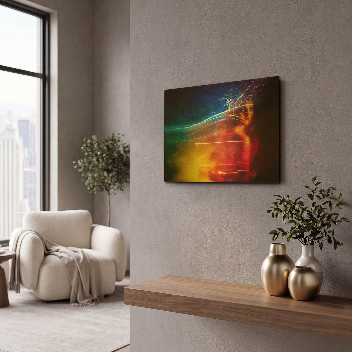 'Flashback' By Mario Sanchez Nevado Gold Metal Wall Art
