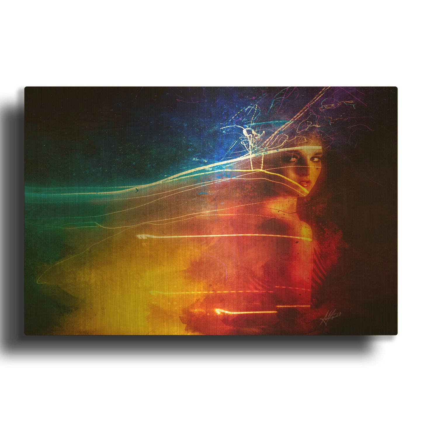'Flashback' By Mario Sanchez Nevado Gold Metal Wall Art