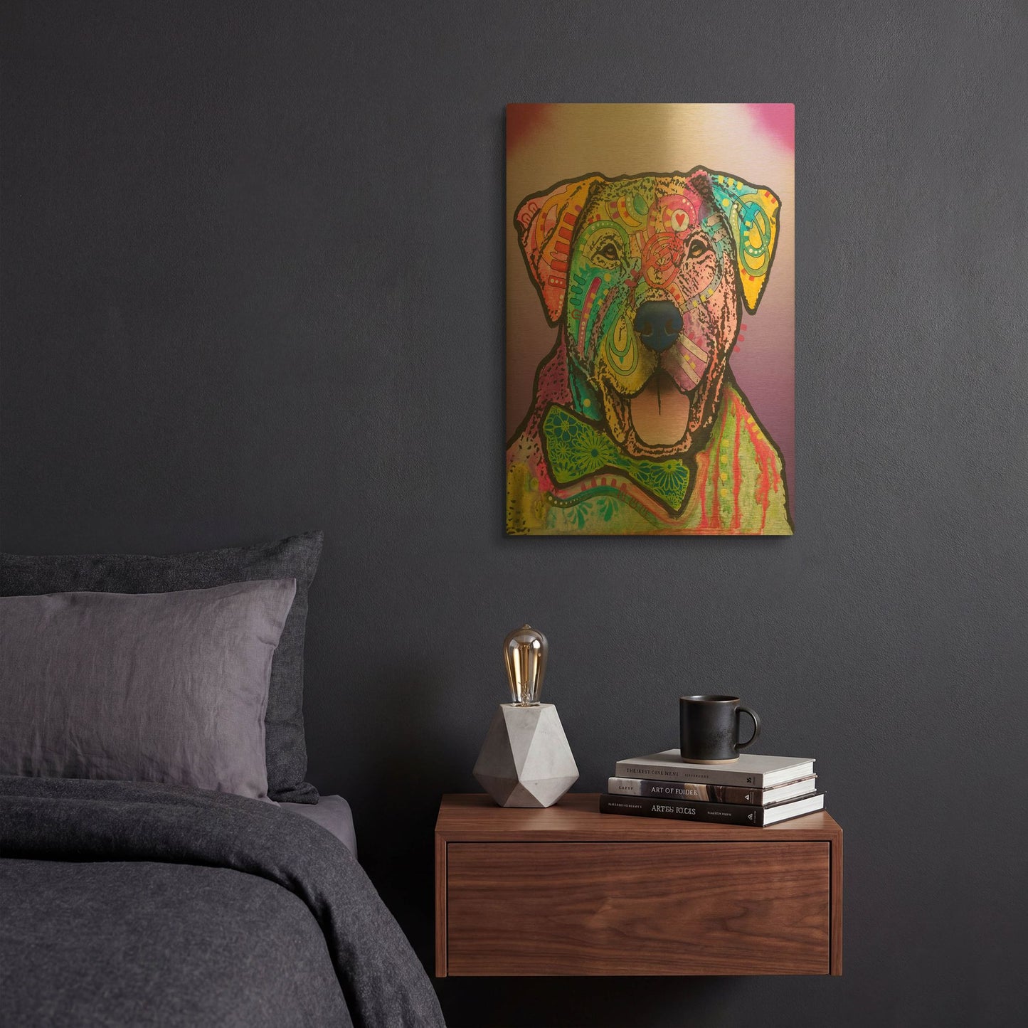 'Charlie Brown Custom 002' By Dean Russo Gold Metal Wall Art