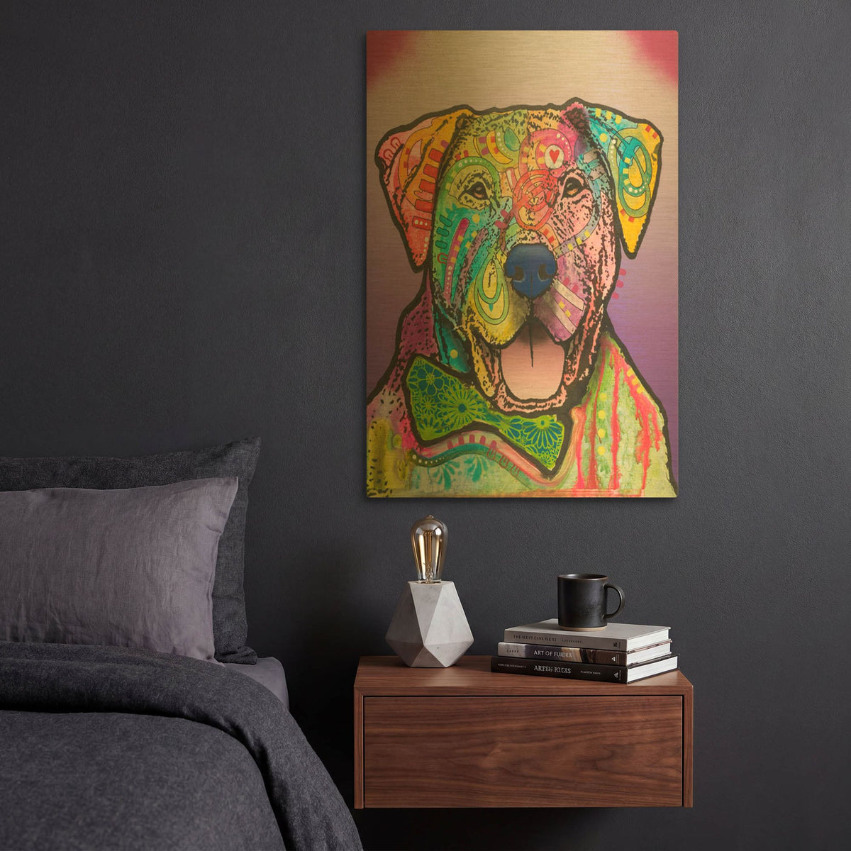 'Charlie Brown Custom 002' By Dean Russo Gold Metal Wall Art
