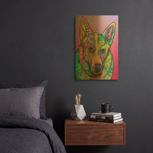 'Mia 005' By Dean Russo Gold Metal Wall Art