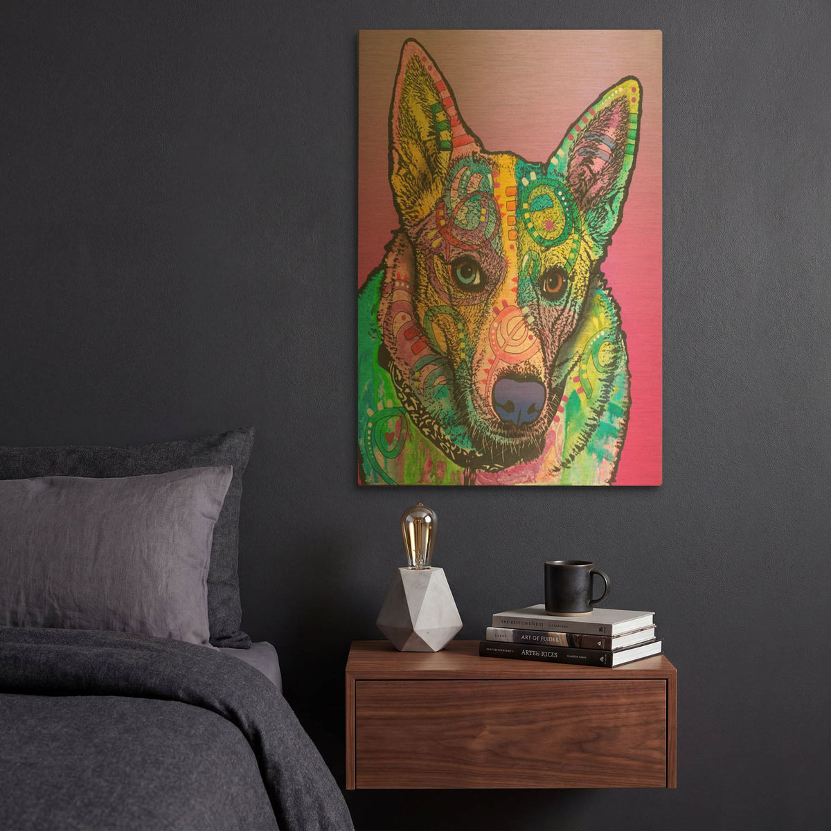 'Mia 005' By Dean Russo Gold Metal Wall Art