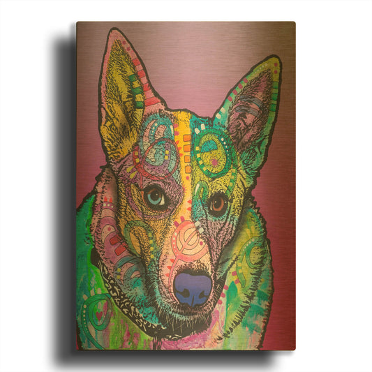 'Mia 005' By Dean Russo Gold Metal Wall Art