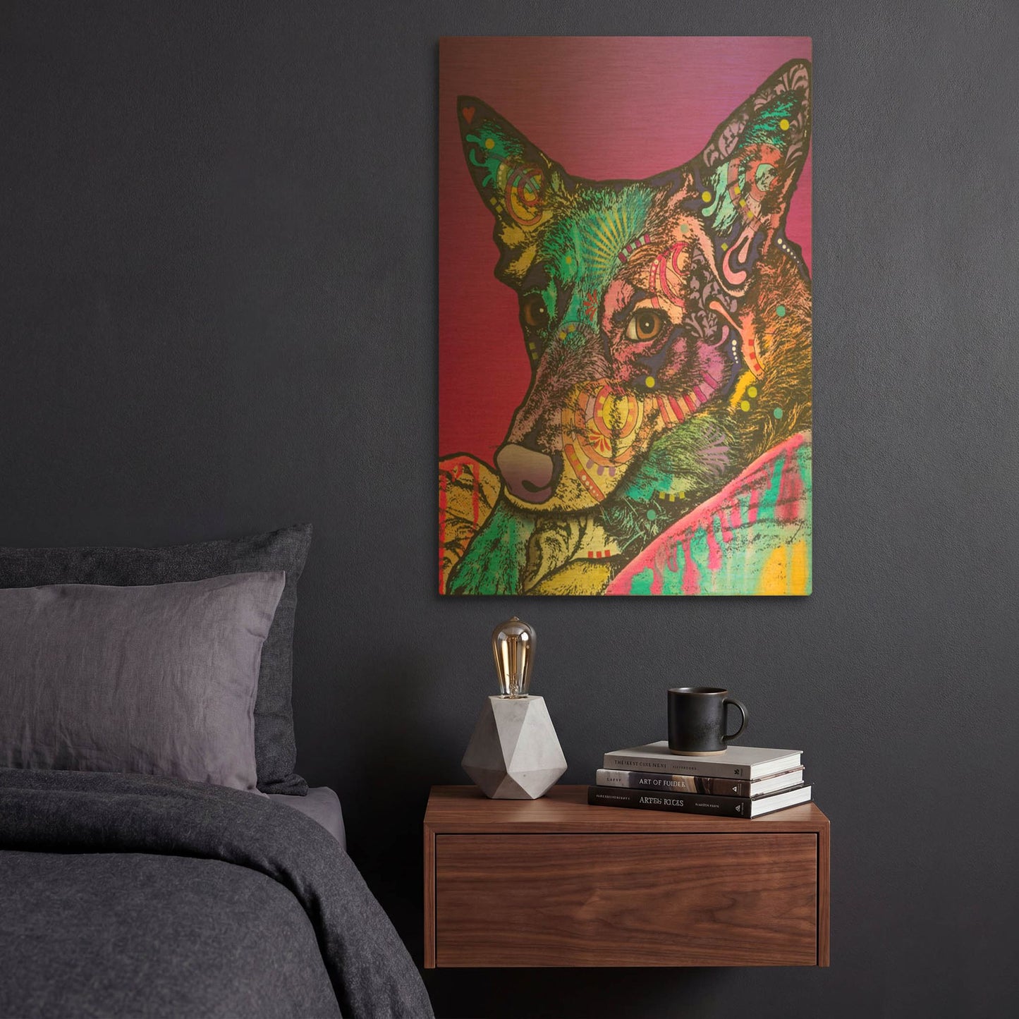 'Zena 004' By Dean Russo Gold Metal Wall Art