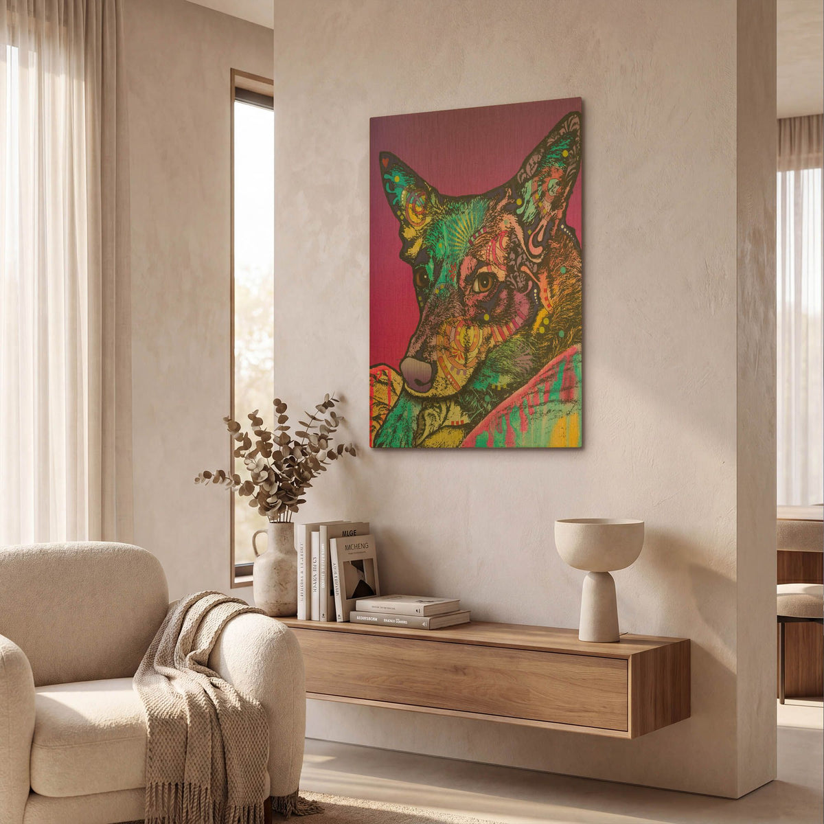 'Zena 004' By Dean Russo Gold Metal Wall Art