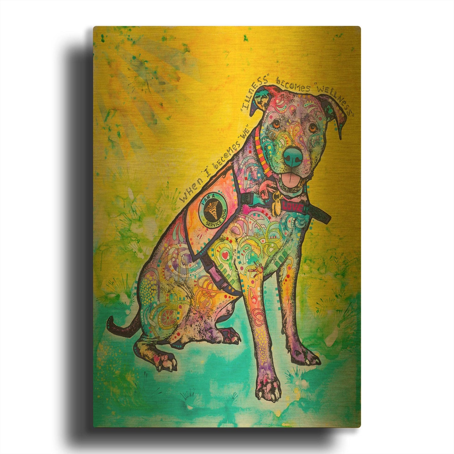 'K 9 Patrol' By Dean Russo Gold Metal Wall Art