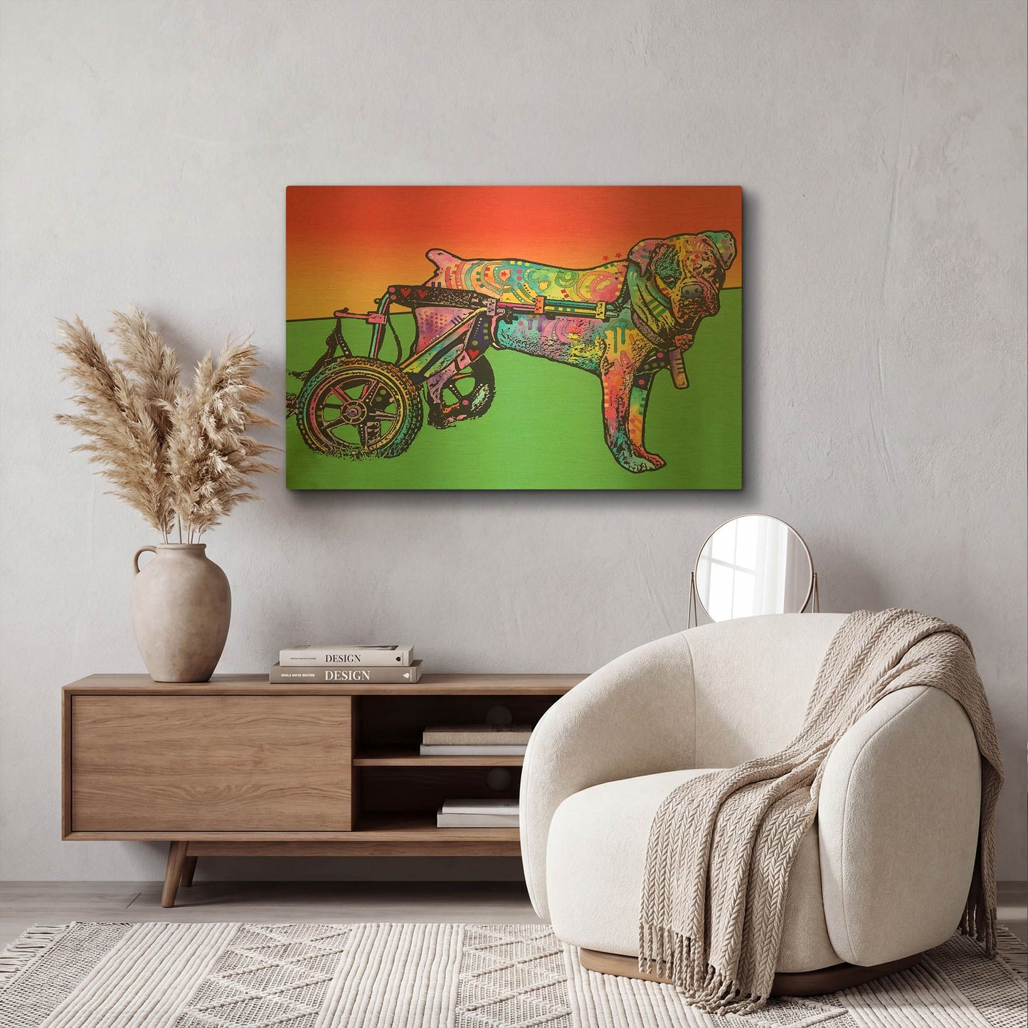 'Ospa On Wheels' By Dean Russo Gold Metal Wall Art