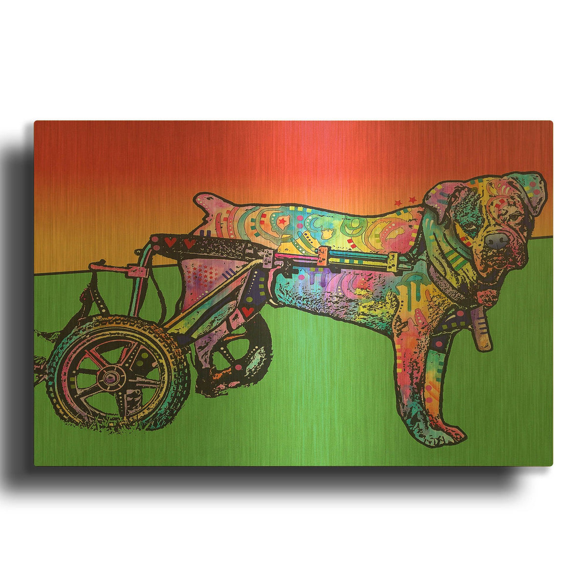 'Ospa On Wheels' By Dean Russo Gold Metal Wall Art