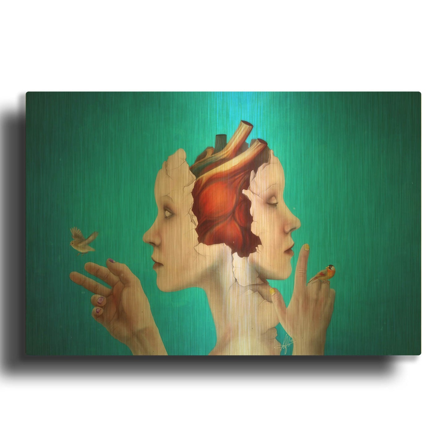 'Turning Point' By Mario Sanchez Nevado Gold Metal Wall Art