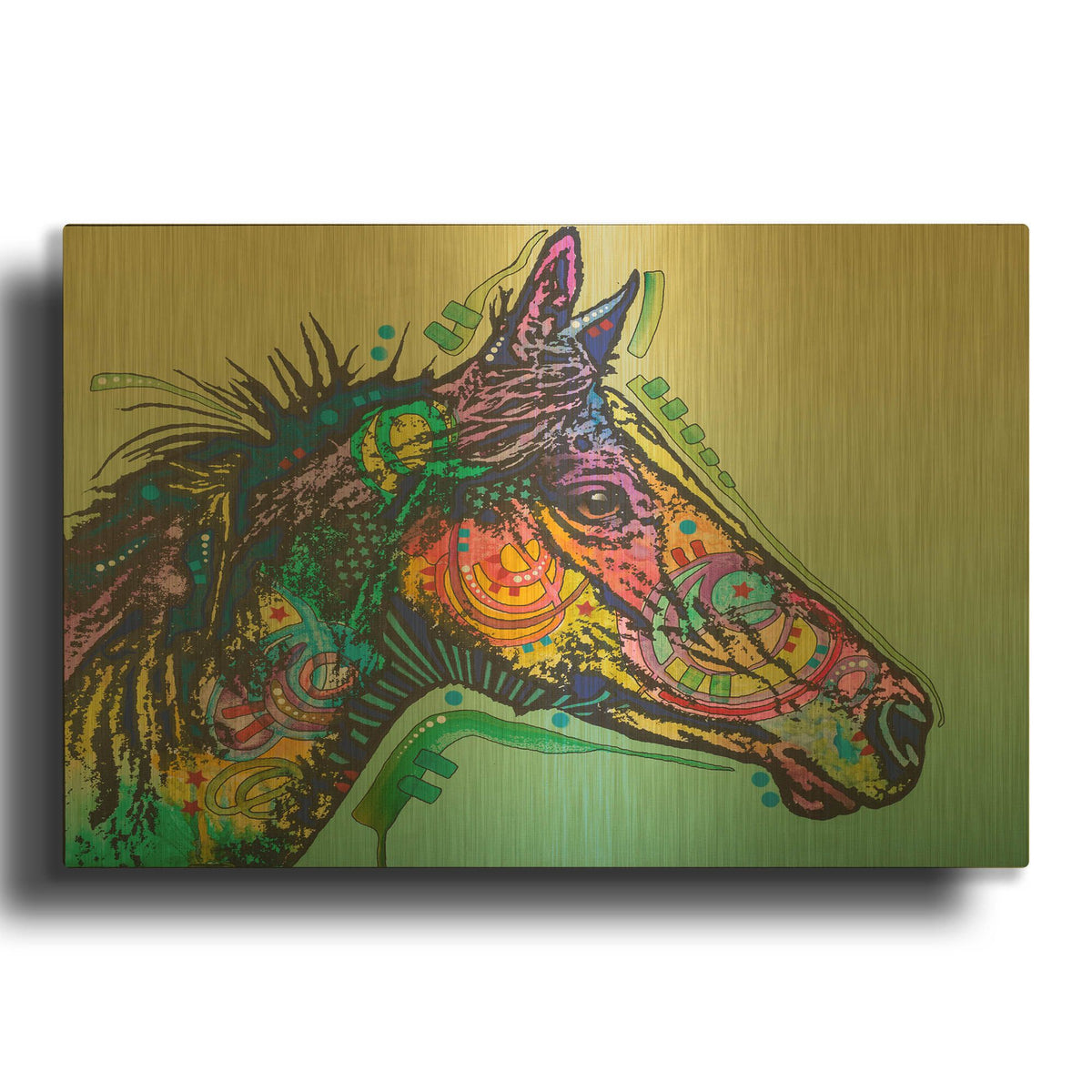 'Basha Custom 3' By Dean Russo Gold Metal Wall Art