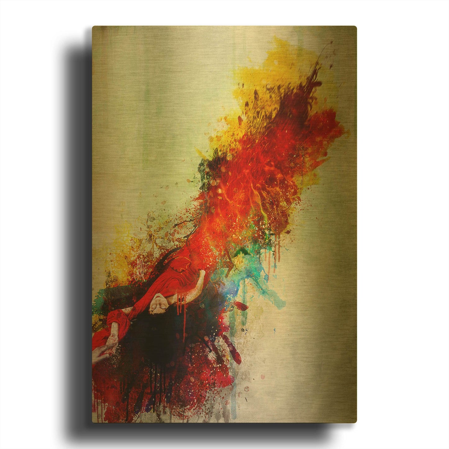 'Violently Happy' By Mario Sanchez Nevado Gold Metal Wall Art