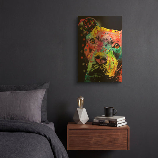 'Thoughtful Pit' By Dean Russo Gold Metal Wall Art