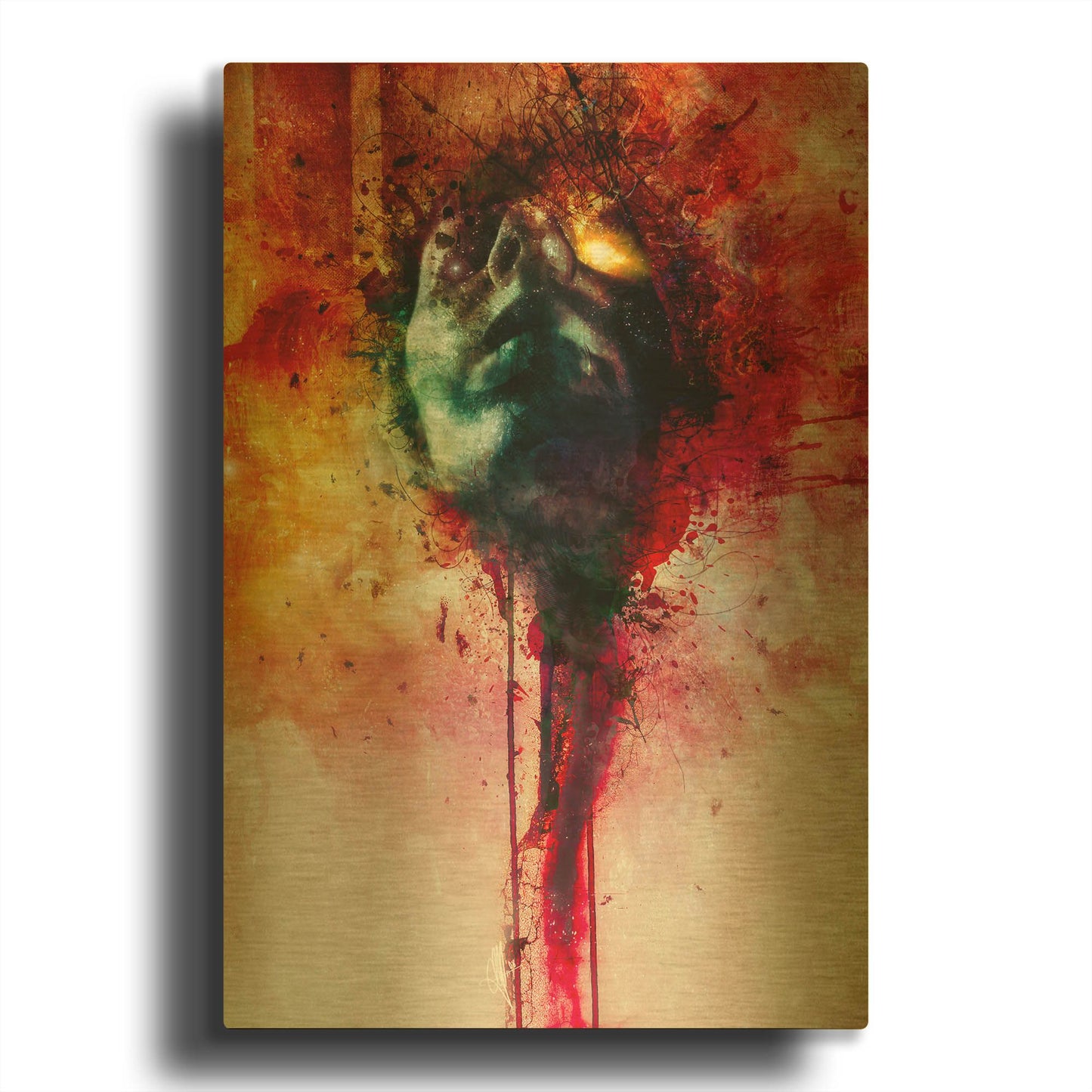 'W.O.U.N.D.S 2020' By Mario Sanchez Nevado Gold Metal Wall Art