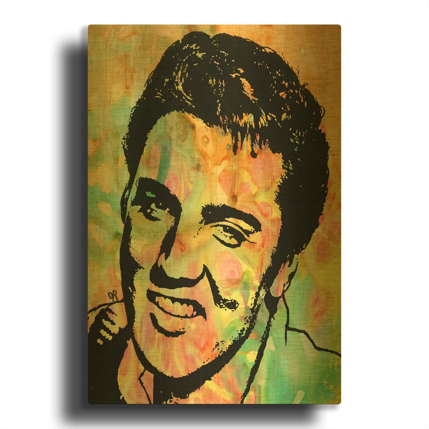'Elvis 3' By Dean Russo Gold Metal Wall Art