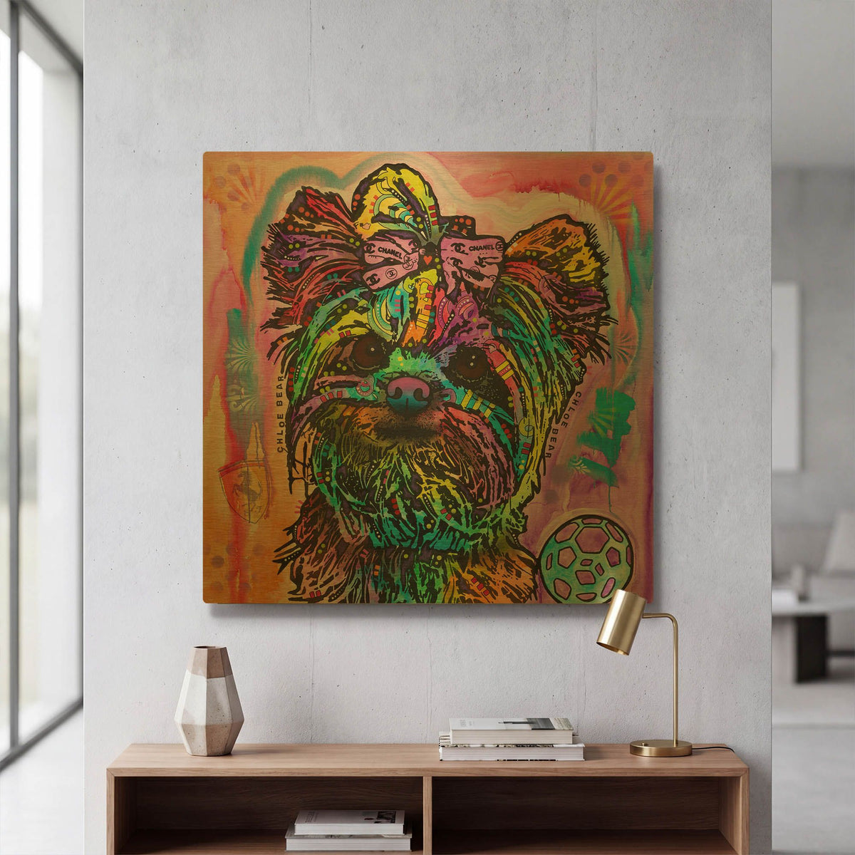 'Chloe Bear' By Dean Russo Gold Metal Wall Art