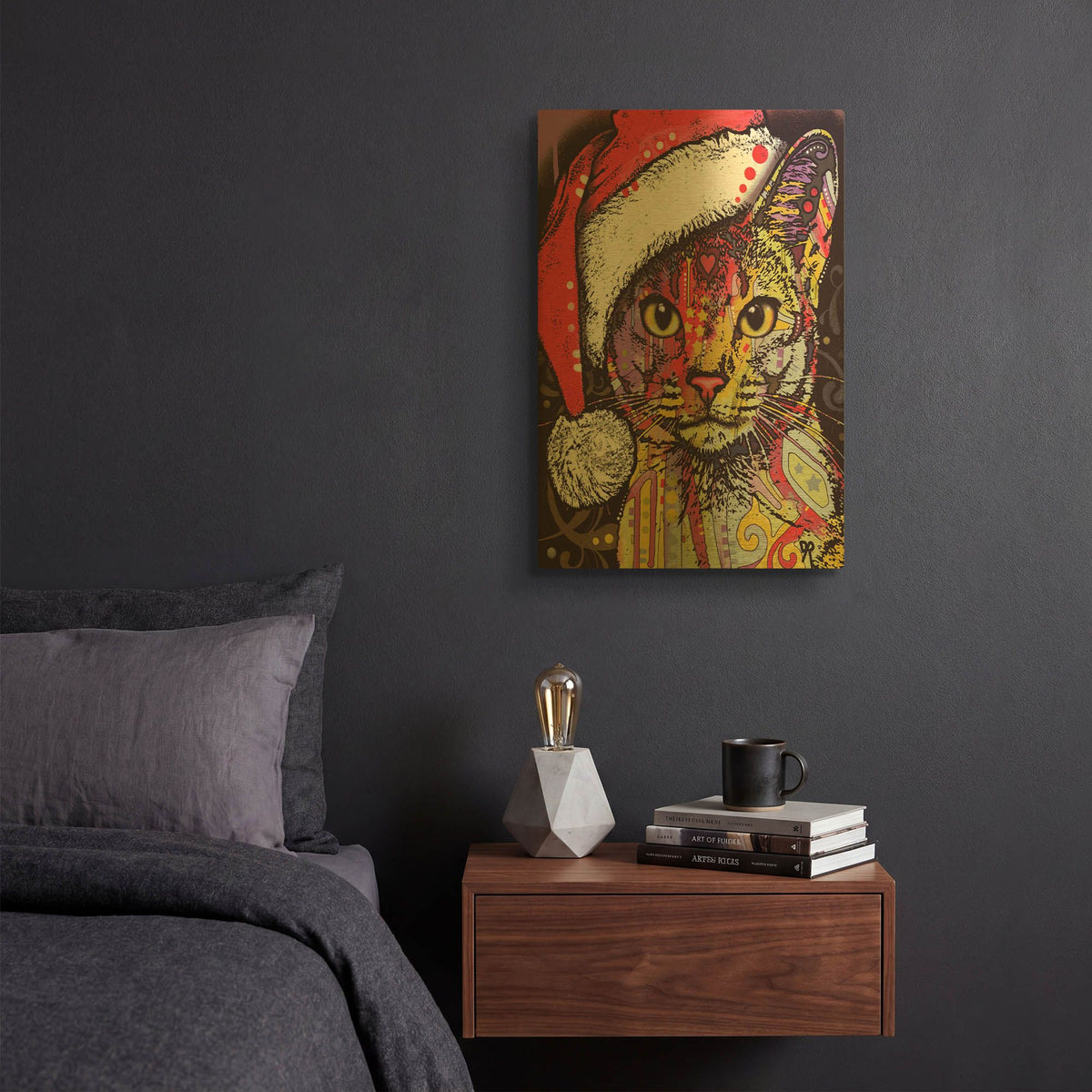 'Abyssinian Christmas Edition' By Dean Russo Gold Metal Wall Art