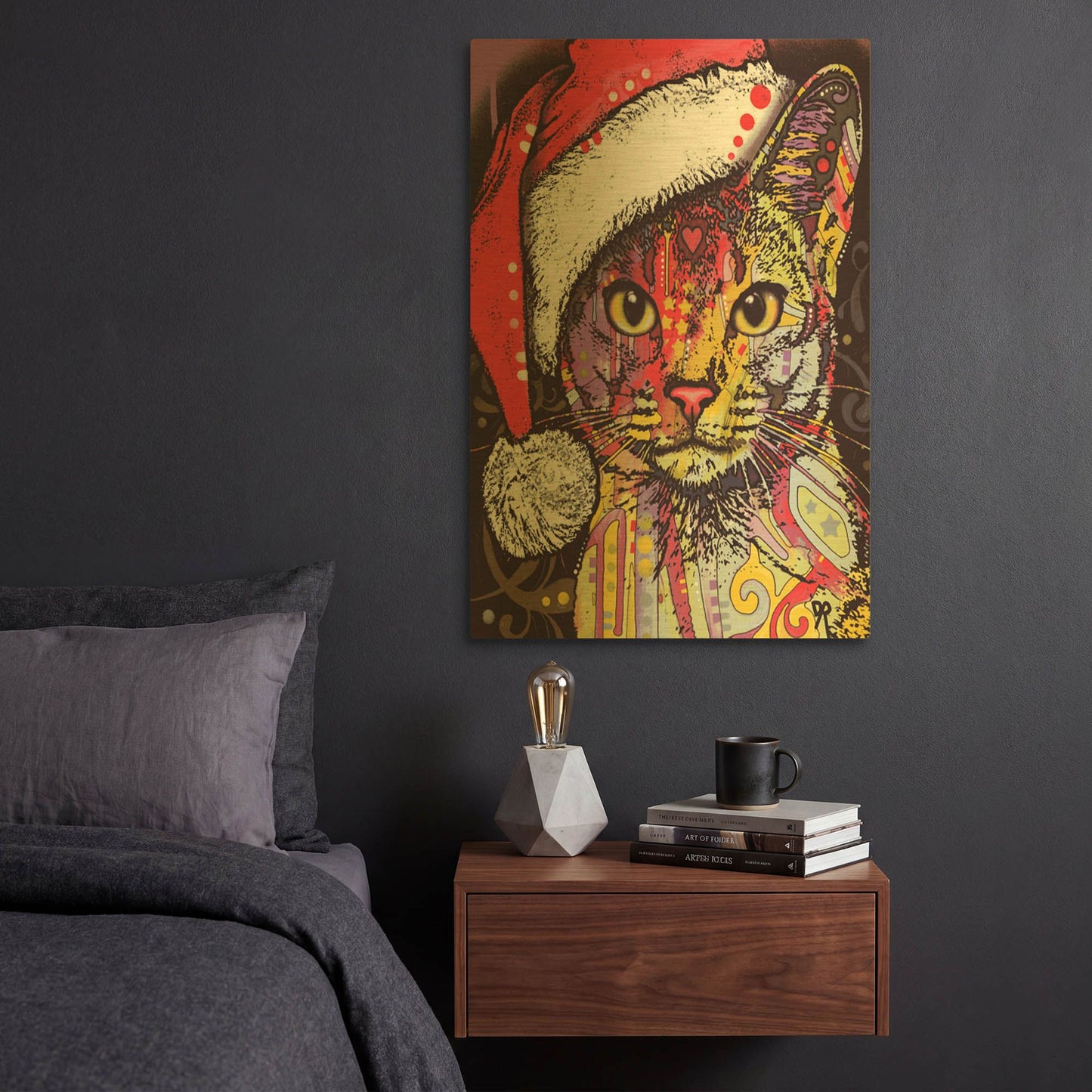 'Abyssinian Christmas Edition' By Dean Russo Gold Metal Wall Art