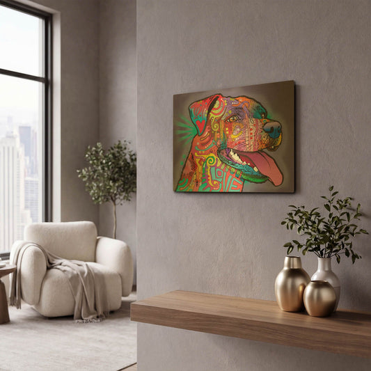 'Happy Lab' By Dean Russo Gold Metal Wall Art