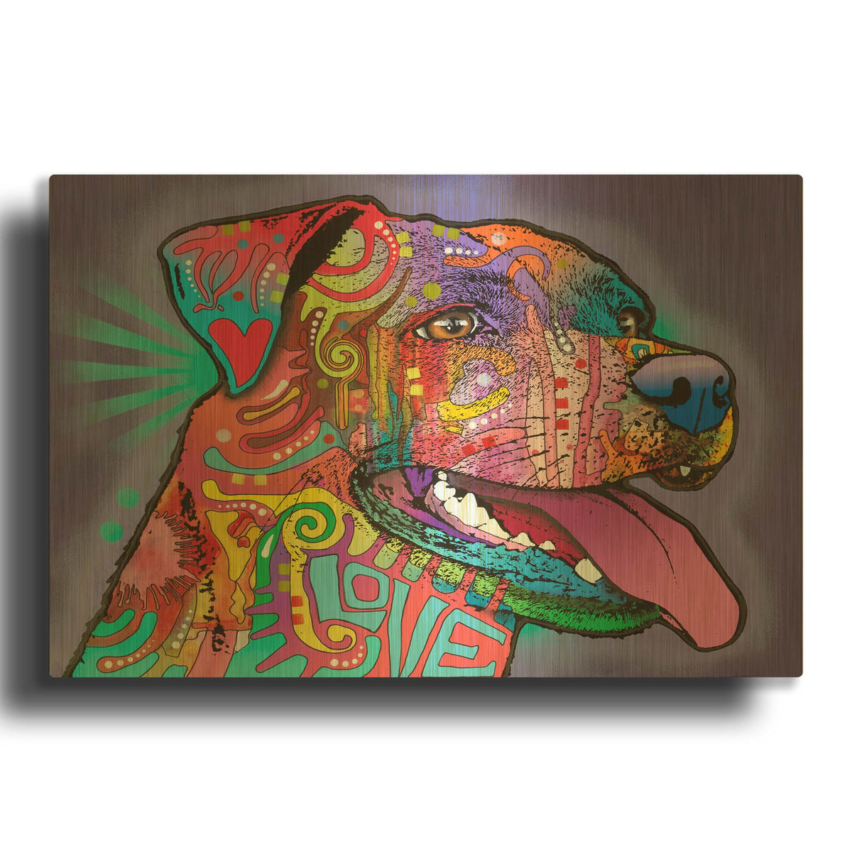'Happy Lab' By Dean Russo Gold Metal Wall Art
