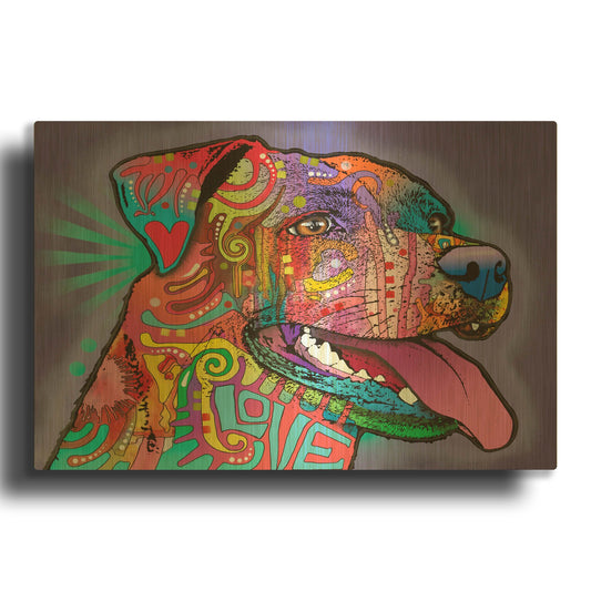 'Happy Lab' By Dean Russo Gold Metal Wall Art
