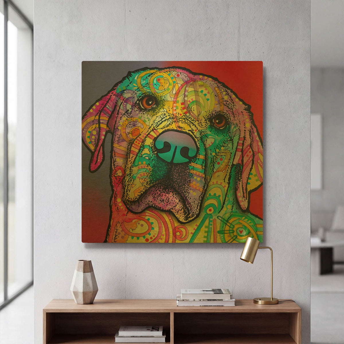 'Starry Lab' By Dean Russo Gold Metal Wall Art
