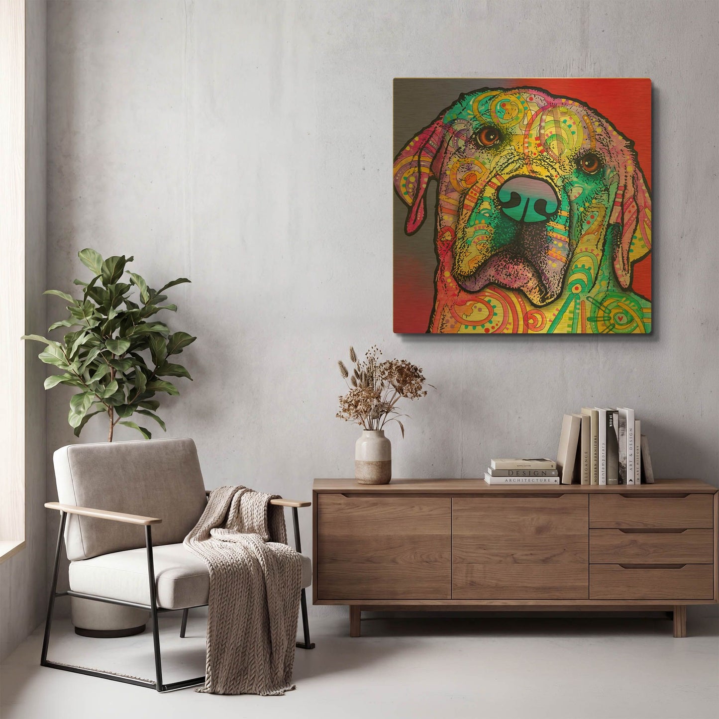 'Starry Lab' By Dean Russo Gold Metal Wall Art