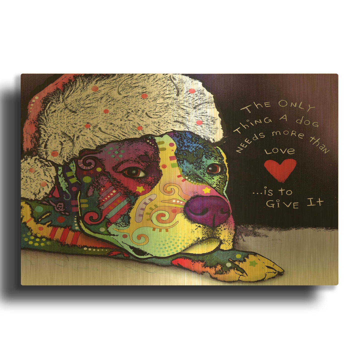 'Affection Christmas' By Dean Russo Gold Metal Wall Art