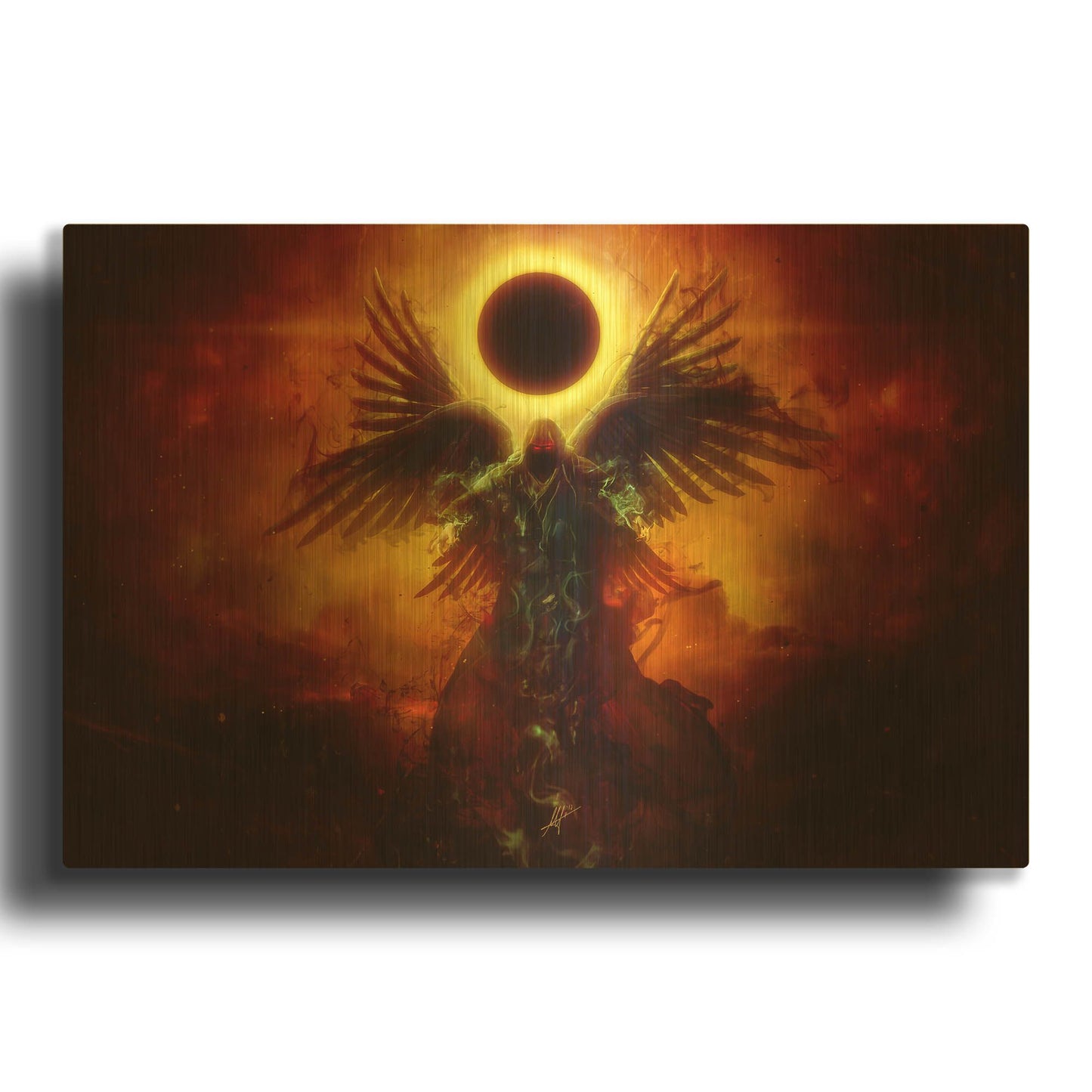 'Wings Of Apocalypse' By Mario Sanchez Nevado Gold Metal Wall Art