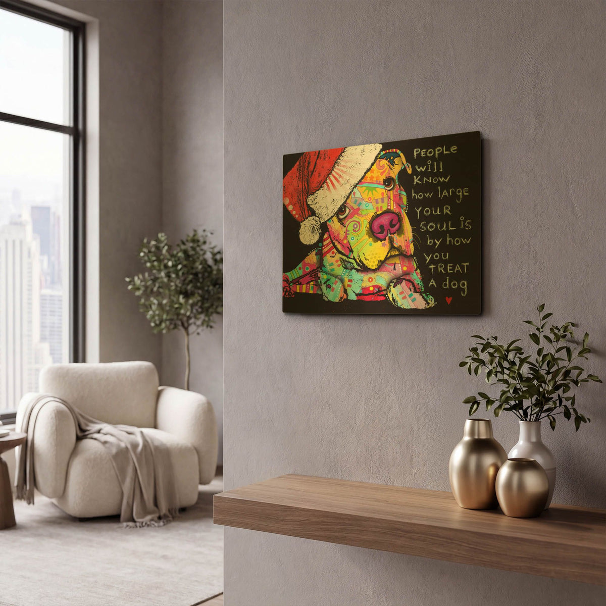 'Firu Christmas' By Dean Russo Gold Metal Wall Art