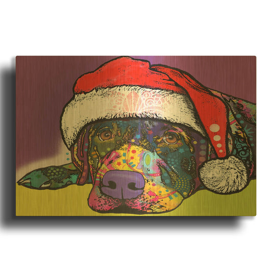 'Savvy Labrador Christmas' By Dean Russo Gold Metal Wall Art
