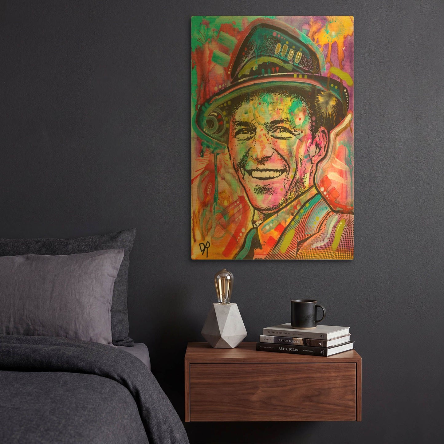 'Frank Sinatra I' By Dean Russo Gold Metal Wall Art