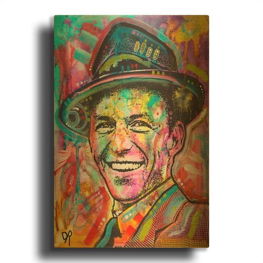 'Frank Sinatra I' By Dean Russo Gold Metal Wall Art