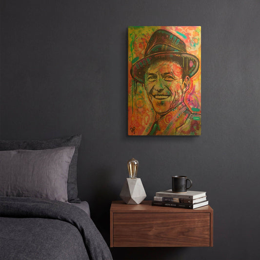 'Frank Sinatra II' By Dean Russo Gold Metal Wall Art