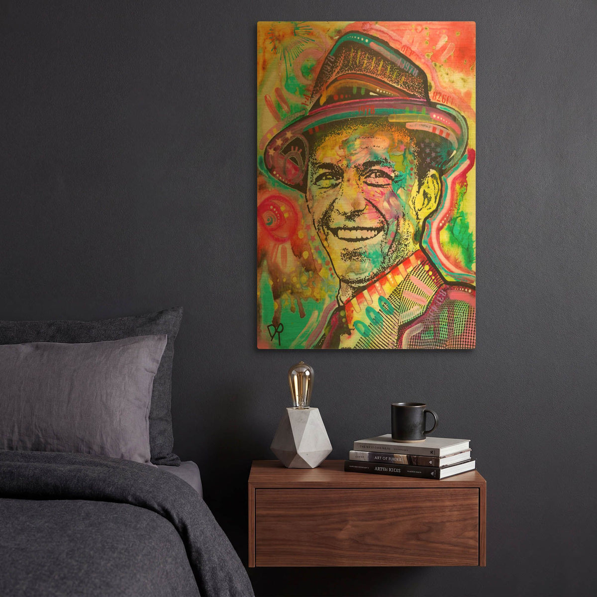 'Frank Sinatra IV' By Dean Russo Gold Metal Wall Art