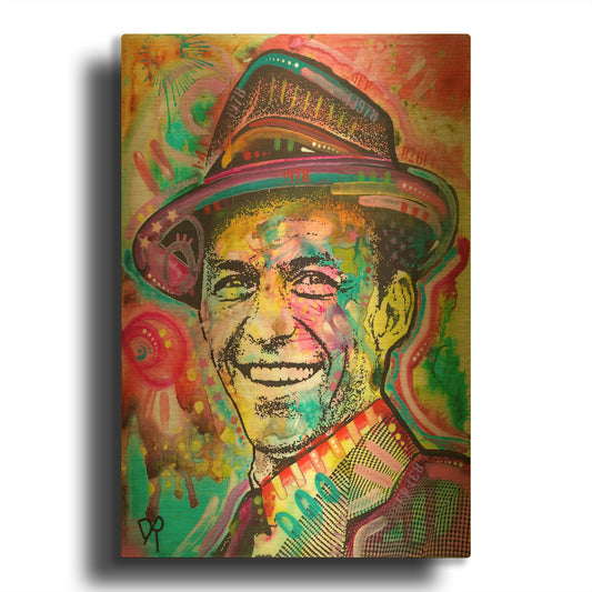 'Frank Sinatra IV' By Dean Russo Gold Metal Wall Art