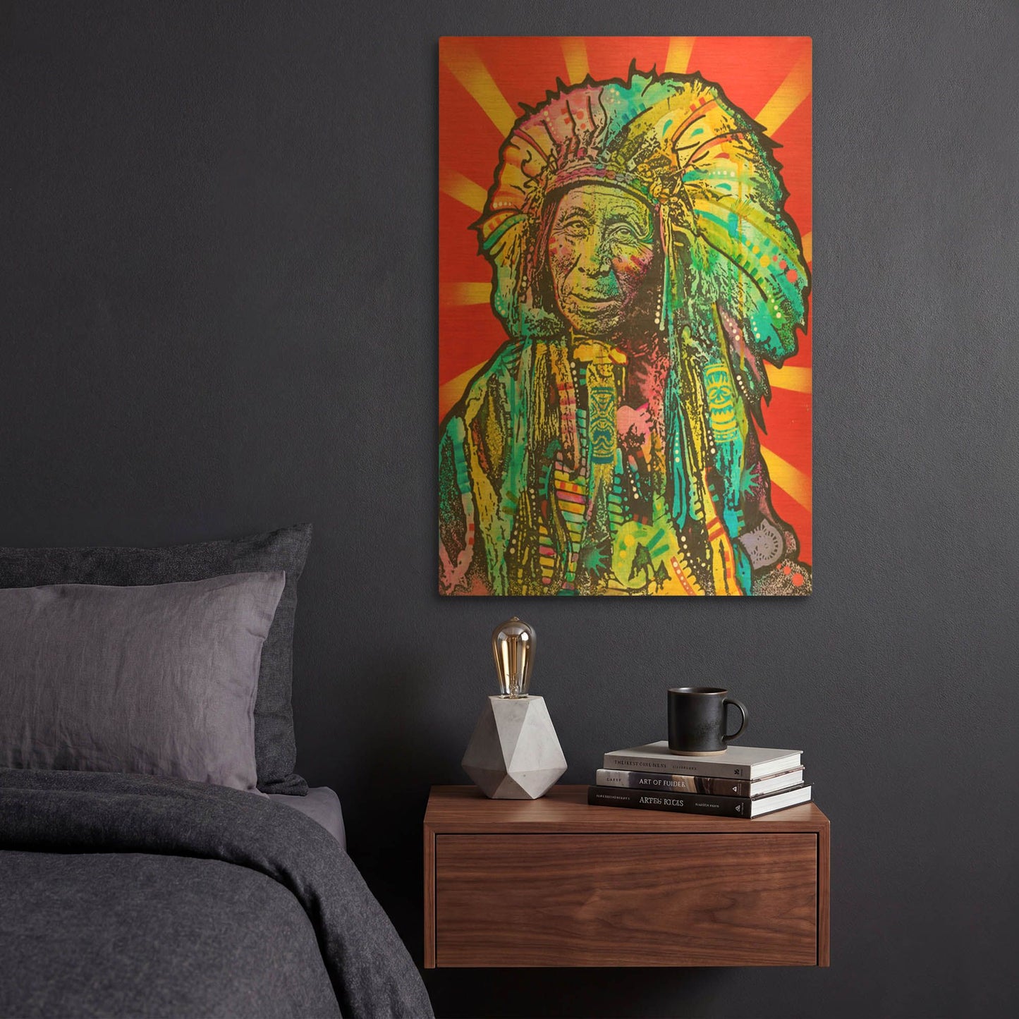 'Native American I' By Dean Russo Gold Metal Wall Art